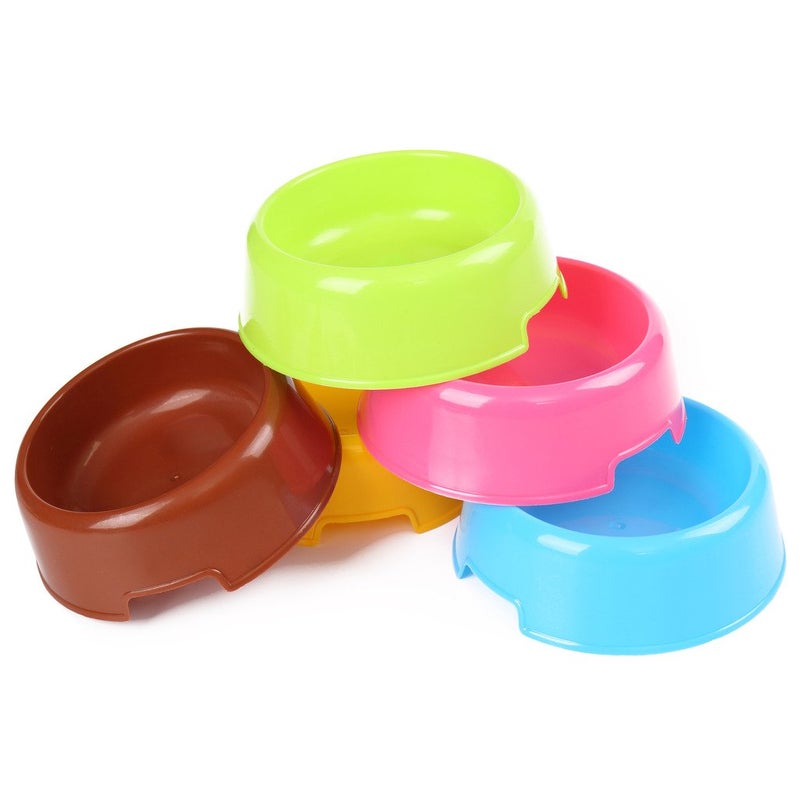 Bettli 5Pcs/Set Plastic Candy Color Pet Cat Dog Puppy Rabbit Animal Practical Food Water Bowl-Random Color - Image 3